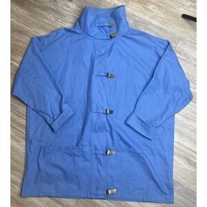 Vintage 90s Eddie Bauer Cotton Denim Jacket Blue Latches, High Neck Unique